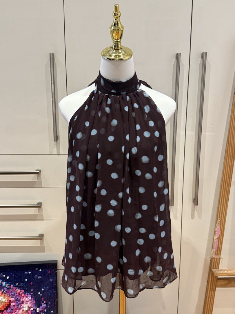 Thailand Brand Polka Dot Halter top (Category: Blouses) located in Quezon City. Submitted by kristinascl0set (Listing ID 1463721212, Image 1). Description: Originally got it for 3k+, never used but no tag anymore, just not my style 🥲 bought August 2026! .