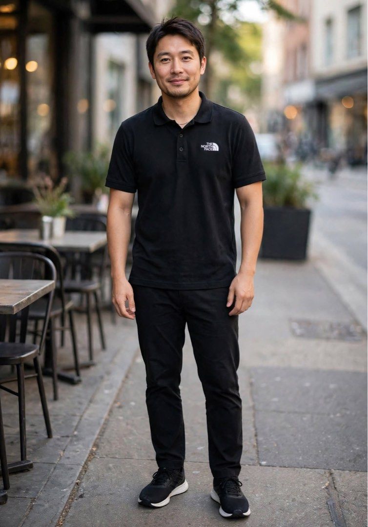 The North Face Black Polo Shirt (Category: Tshirts & Polo Shirts ) located in San Pedro. Submitted by lifebeginsaftercoff33 (Listing ID 1463695220, Image 1). Description: - Brand: The North Face - Color: Black - Dimes: 22.5-23 x 27 in - Features: Embroidered logo on chest and back, button-up collar - Condition: Good for casual wear - In very good condition - very soft comfy thick stretchy fabric Color rate is very good - some pictures due of ligh