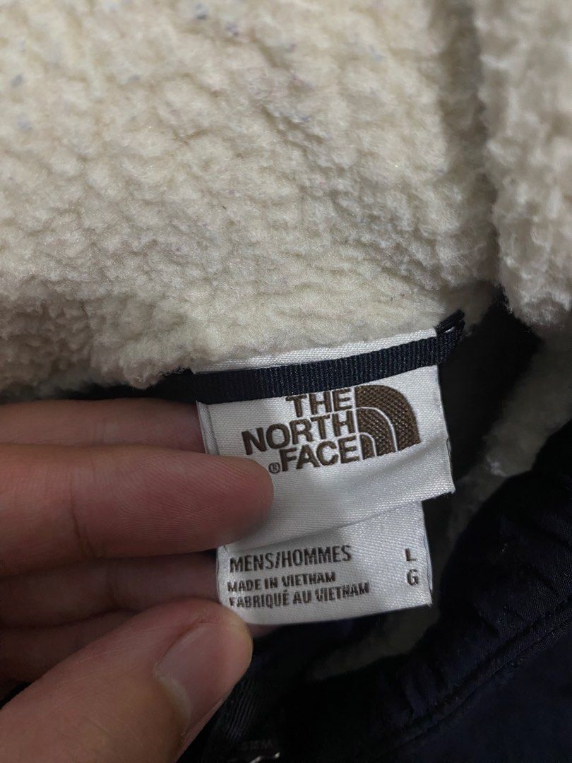 The North Face Quilted Sherpa Lined Hooded Jacket (Category: Coats, Jackets and Outerwear) located in Caloocan City. Submitted by NotYetDressed (Listing ID 1463716532, Image 3). Description: - Navy blue quilted jacket from The North Face - Lined with warm sherpa fleece - Full zip front closure - Two convenient front pockets - Hood is also lined for extra warmth - Made in Vietnam - Size: Large.