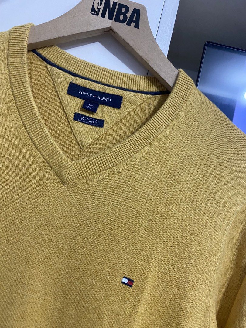 Tommy hilfiger knitted sweater (Category: Coats, Jackets and Outerwear) located in Santa Maria. Submitted by jordangail (Listing ID 1463630701, Image 3). Description: Tommy hilfiger knitted sweater Small on tag 20x26 Stretchable Mustard color 9.9/10 Excellent No issue Mine na Gcash Jnt God bless .