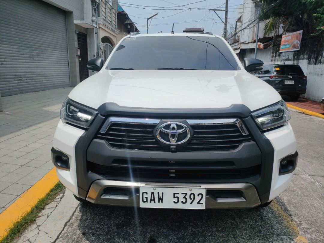 Toyota Conquest V. Manual (Category: Used Cars) located in Manila. Submitted by maochetong (Listing ID 1463615202, Image 1). Description: Top of the Line 2022 Toyota Hilux V Conquest 4x4 Manual Transmission 360 Reverse Cam Touch Screen Radio with Cruise Control All Orig and Stock Cold AC 2 Original Key 90% Tire Thread 55k Mileage Complete and Legal Documents Ready for Transfer Register PM/Contact : 0905-687-0416.