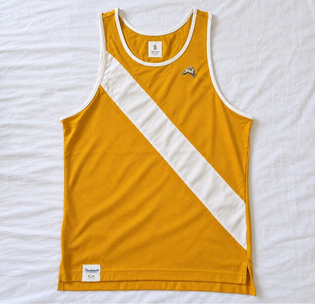 Tracksmith Van Cortlandt Singlet - Small (Category: Activewear) located in Makati City. Submitted by outdoorsyph (Listing ID 1459977618, Image 1). Description: - Authentic - Sizing is Men’s, Refer to Tracksmith Website - Good for Running - RFS: Decluttering; Does not fit me anymore - Color: Yellow.