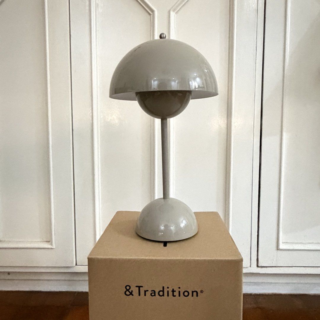 &Tradition Flowerpot VP9 Portable lamp (Grey Beige) (Category: Lighting) located in Quezon City. Submitted by rowellp (Listing ID 1463680046, Image 2). Description: ✨ &Tradition’s Flowerpot VP9 portable lamp by Verner Panton ✨ Color: Grey Beige ✨ In good condition. Comes complete with charger, etc..