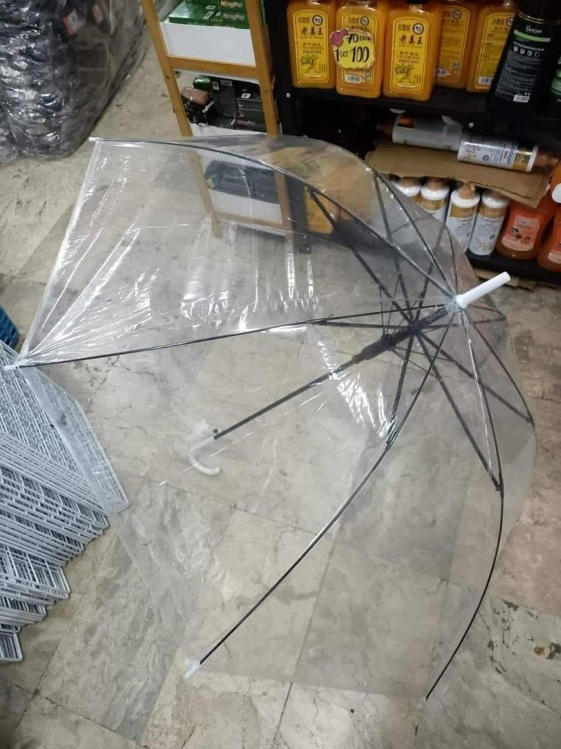 TRANSPARENT UMBRELLA LONG HANDLE SIZE:76CM X 70CM (Category: Umbrellas) located in Quezon City. Submitted by miriamreyes006 (Listing ID 1463647934, Image 2). Description: TRANSPARENT UMBRELLA LONG HANDLE SIZE:76CM X 70CM Php 130 EACH ONLY WS/ DOZEN UP Php100 EACH ONLY.