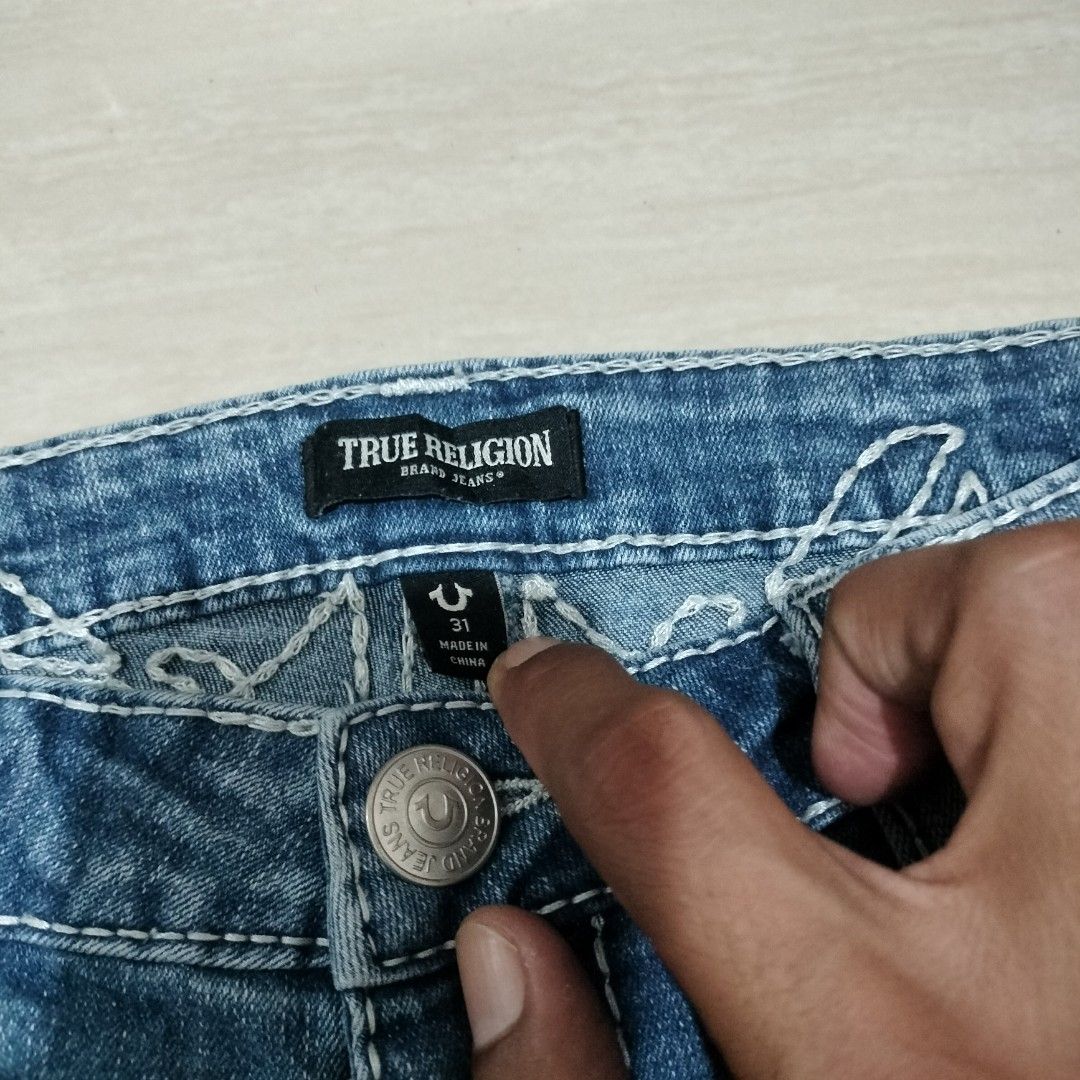 TRUE RELIGION HORSESHOE WING FLARED JEANS (Category: Jeans) located in Sariaya. Submitted by social_animalz (Listing ID 1463641461, Image 3). Description: waist: 32-33 actual measurements length: 41 inches leg opening: 11 inches shipping fee is not included.