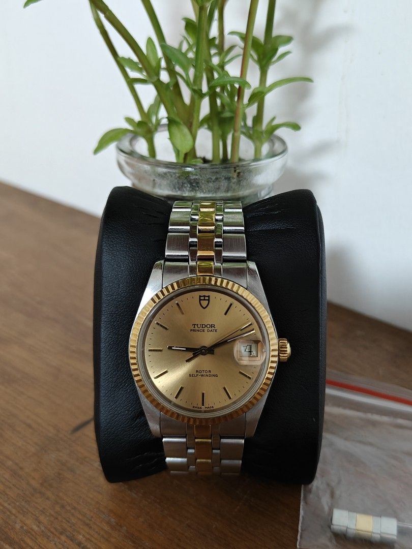 Tudor Prince Date Authentic (Category: Luxury Watches) located in Pasig City. Submitted by peach_fashion (Listing ID 1209545160, Image 2). Description: Tudor Prince Date 34mm ref no. 74033 2013-2014 model 18k two tone, 18 links fits to 7.5in wrist size Watch only Condition: normal signs of use, excellent condition No trade in open for authentication at buyers expense.