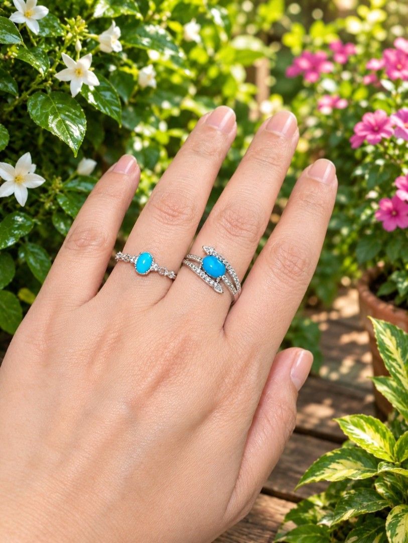 Turquoise rings (Category: Rings) located in Santa Rosa. Submitted by crystal1.0 (Listing ID 1463580284, Image 1). Description: adjustable. Small - 300 Big - 450.