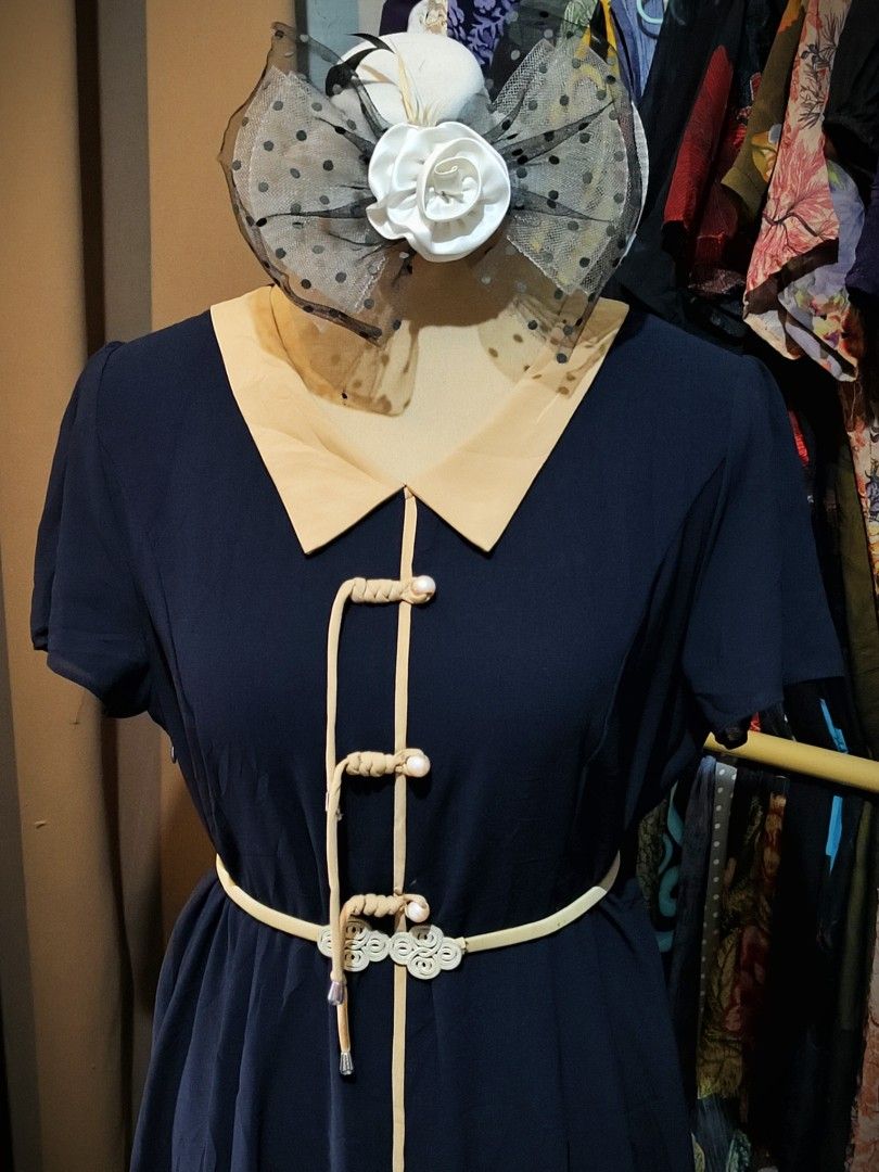 Ukay navy blue collared midi dress (Category: Dresses) located in Rizal. Submitted by villacorta14757 (Listing ID 1463718587, Image 3). Description: Ukay navy blue collared midi dress B 40 W 36 L 40 Like new Need wash.