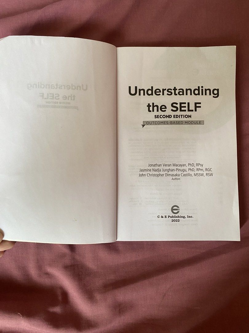 Understanding the Self Second Edition Outcomes-Based Module (Category: Textbooks) located in Cebu City. Submitted by ubecanything4sale (Listing ID 1463619327, Image 2). Description: - Understanding the Self, Second Edition - Outcomes-Based Module - Published by C&E Publishing, Inc. - Authors: Jonathan Veran Macayan, Jasmine Nadja Junghan-Pinugu, John Christopher Dimasaka Castillo - Ideal for students of Psychology or General Education courses.
