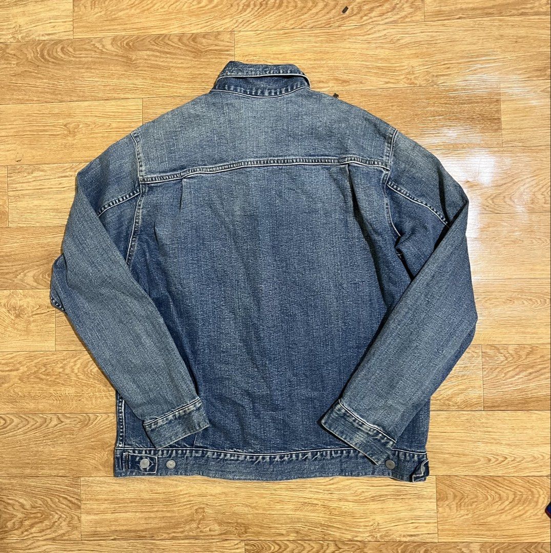 Uniqlo Type 2 Denim Jacket (Category: Coats, Jackets and Outerwear) located in Zamboanga. Submitted by alterramz08 (Listing ID 1463708194, Image 2). Description: Uniqlo type 2 denim jacket Size xl Width 25 Length 27 Excellent Condition Price : 900 Pesos !!.