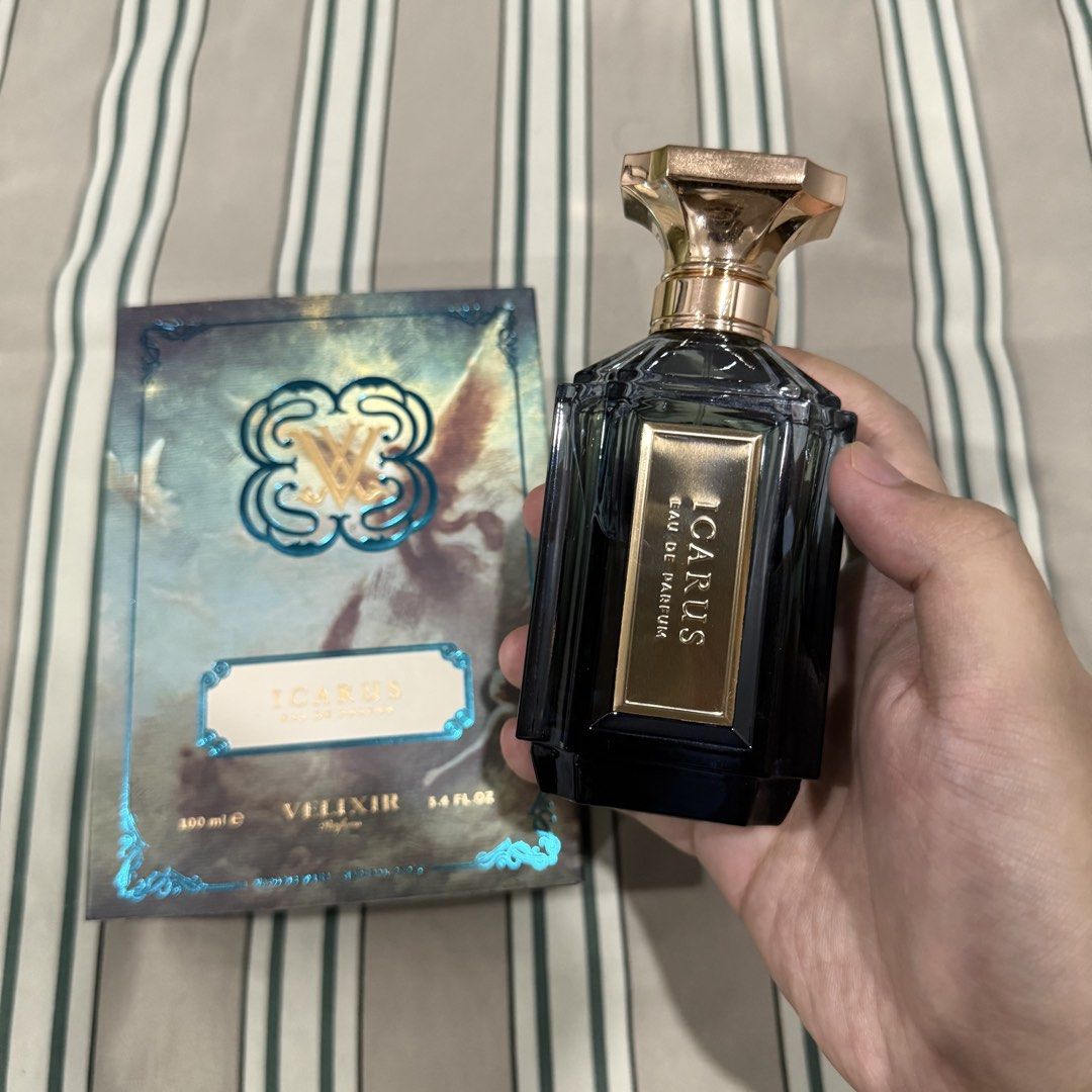 Velixir Icarus (Category: Fragrance & Deodorants) located in Raub. Submitted by qzarchive (Listing ID 1463694547, Image 1). Description: Velixir Icarus (Blue Talisman dupe) 90ml - 95ml left RM150 reason nak jual sebab under utilised postage add RM10.