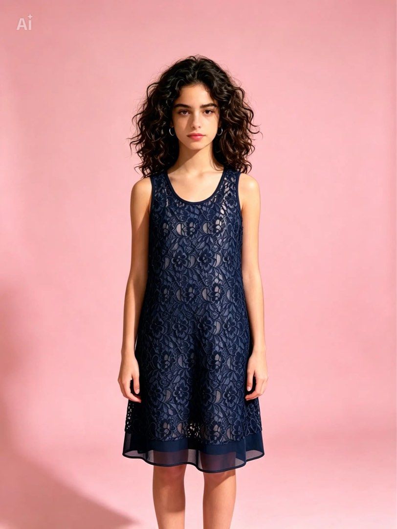 VERA WANG (simply vera) (Category: Dresses) located in Davao. Submitted by sart0ria85 (Listing ID 1463665862, Image 2). Description: A dark blue sleeveless straight loose dress with nude base lining. 45%COTTON 30% NYLON 25%POLYESTER MADE IN INDONESIA 🇮🇩 SMALL. Size 4 EXCELLENT CONDITION (98/100) Good as New!.