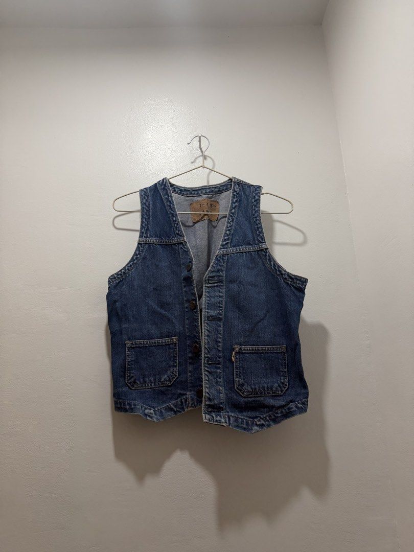 Vintage Denim Vest (Category: Coats, Jackets and Outerwear) located in Rizal. Submitted by renee.ann (Listing ID 1463662128, Image 1). Description: - Classic blue denim vest - Button-up front - Two chest pockets - Ideal for layering and versatile styling.