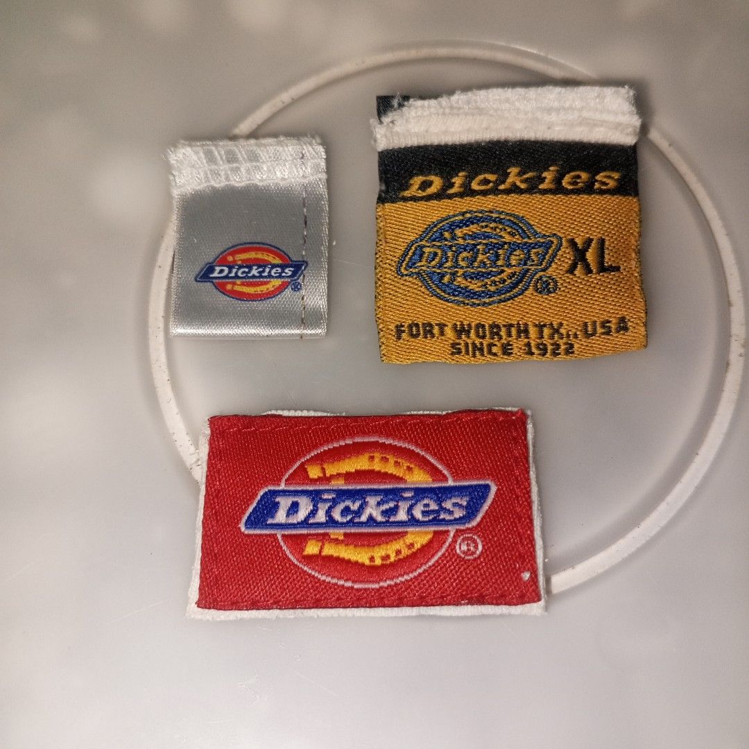 Vintage Dickies Patches Logo. (Category: Everything Else Others) located in Quezon City. Submitted by kreimark00 (Listing ID 1463655420, Image 1). Description: ginupit sa lumang damit na Dickies na ginawang basahan. goods pa po siya ung mga patches..