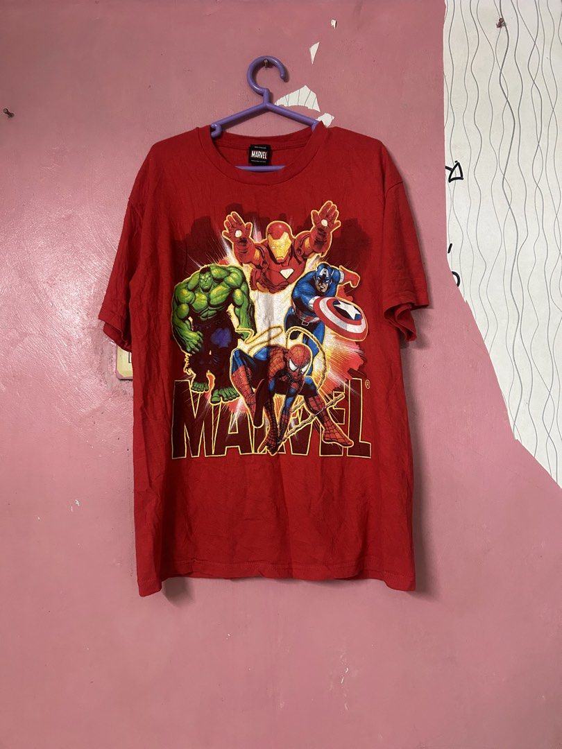 VINTAGE MAD ENGINE MARVEL SUPERHEROES RED SHIRT (Category: Tshirts & Polo Shirts ) located in Dasmarinas. Submitted by dnnr3rdyyyyy (Listing ID 1463616728, Image 1). Description: Dimensions 20 Width 27 Length Best fit to Medium No Major Issues 9.5/10 color rate Excellent Condition .