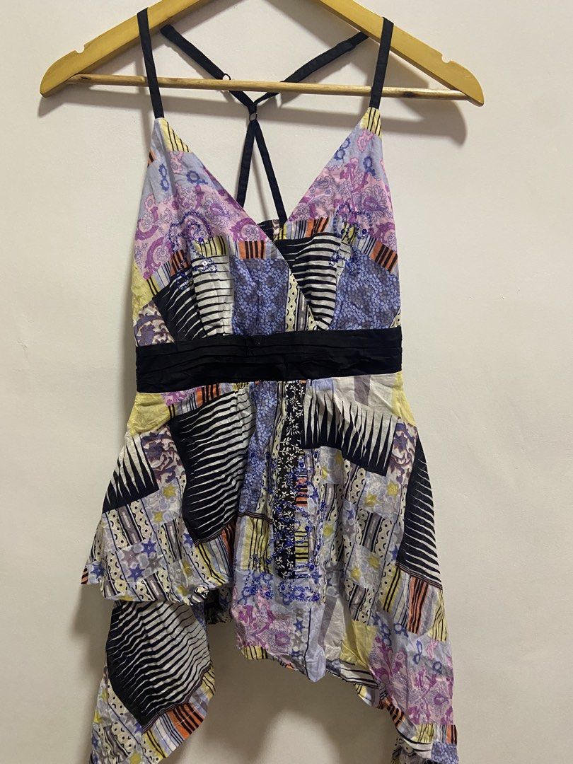 vintage patchwork-style asymmetrical cami top (Category: Sleeveless) located in Cagayan de Oro. Submitted by timeless_trends (Listing ID 1463712162, Image 2). Description: dm for more details .