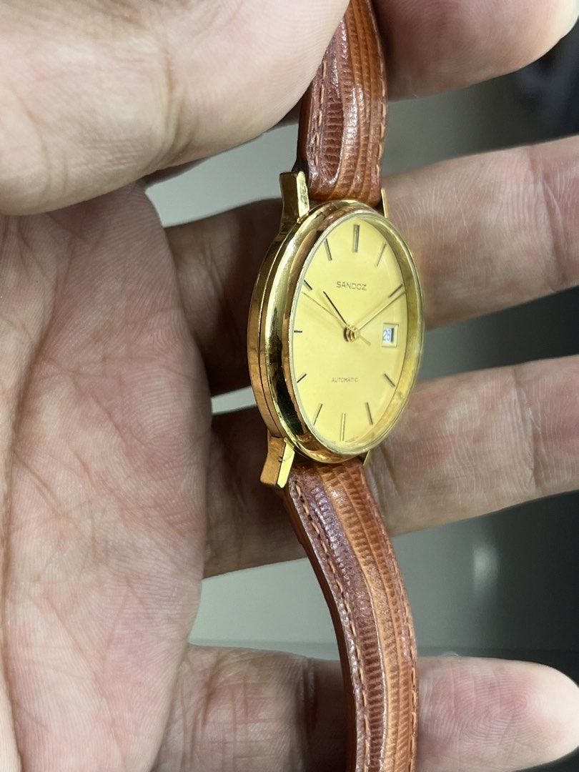 Vintage Sandoz (Category: Men's Watches) located in San Juan City. Submitted by cal.28horologe (Listing ID 1463623415, Image 2). Description: Vintage Sandoz Quick details: Movement type : Automatic 34mm case diameter Excellent running condition Everything is working including: Time adjustment Date adjustment Price : ₱8,000php Inclusions: Unit and replacement Box. Location San Juan Greenhills. .