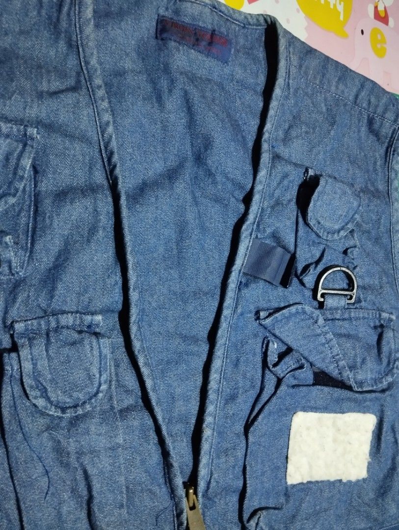 Virgin Voyage Denim Cargo Vest (Category: Vests) located in Makati City. Submitted by christhrift10 (Listing ID 1463612923, Image 2). Description: Virgin Voyage Cargo Vest Best fit XL 24x23 Good condition P500+sf Loc.Olympia, Makati Pick-up or delivery Gcash ready if J&T.