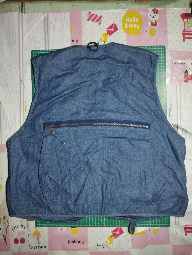 Virgin Voyage Denim Cargo Vest (Category: Vests) located in Makati City. Submitted by christhrift10 (Listing ID 1463612923, Image 3). Description: Virgin Voyage Cargo Vest Best fit XL 24x23 Good condition P500+sf Loc.Olympia, Makati Pick-up or delivery Gcash ready if J&T.