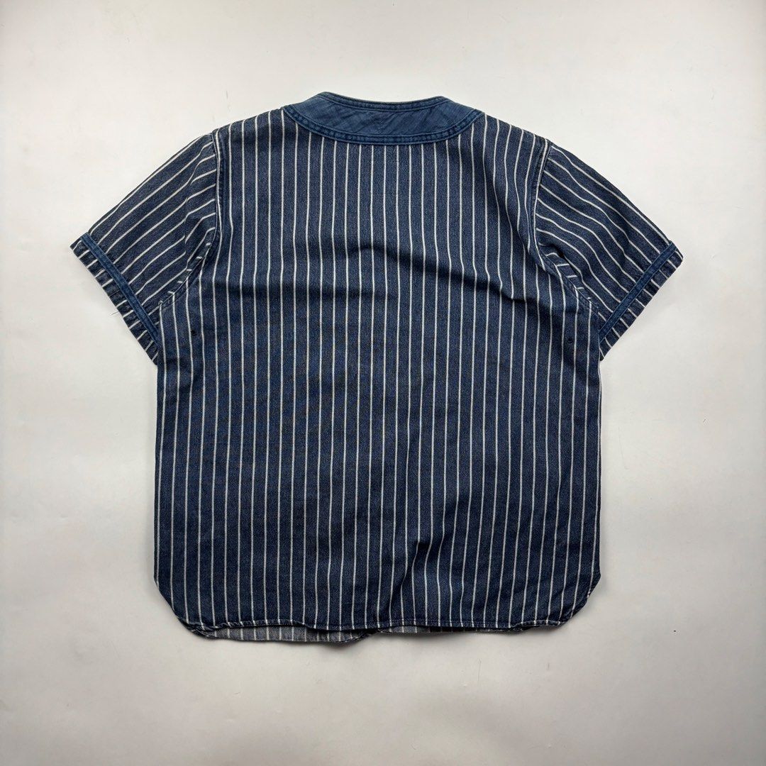Visvim Indigo Dugout Baseball Shirt (Category: Coats, Jackets and Outerwear) located in Makati City. Submitted by ragrepository (Listing ID 1463681297, Image 3). Description: Visvim Indigo Dugout Baseball Shirt Tagged as 3 Length- 26” Pit to pit- 22” Sleeves- 9” Shoulder-16.5” Condition- 9/10 Flaw- Minimal signs of wear .