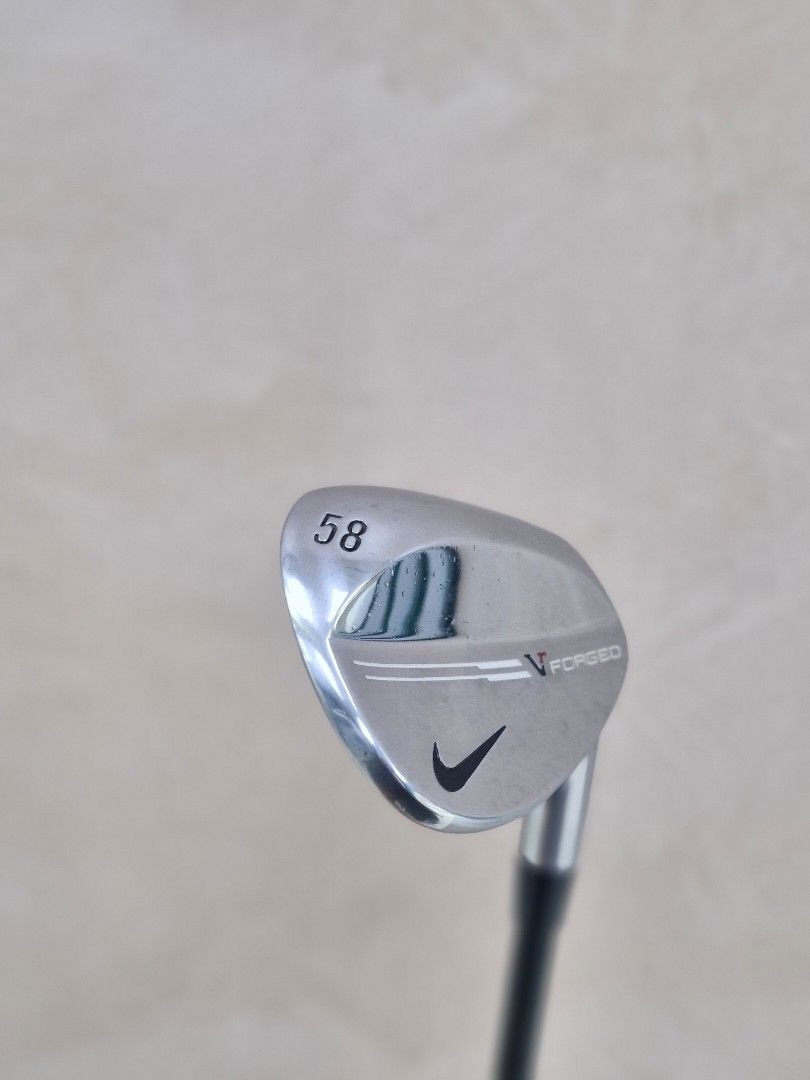VR Forged Wedge 58 Degree X3X Grooves (Category: Golf) located in Quezon City. Submitted by gidsfinds (Listing ID 1463564345, Image 2). Description: Nike VR Forged 58 Golf Wedge Super Mint! - Nike's Unique X3X Grooves (Simply, X patterned milling) - Solid body, smooth - Nova Tech i700 Graphite Shaft - Tour Velvet Midsize Grip Project 3, Quezon City.