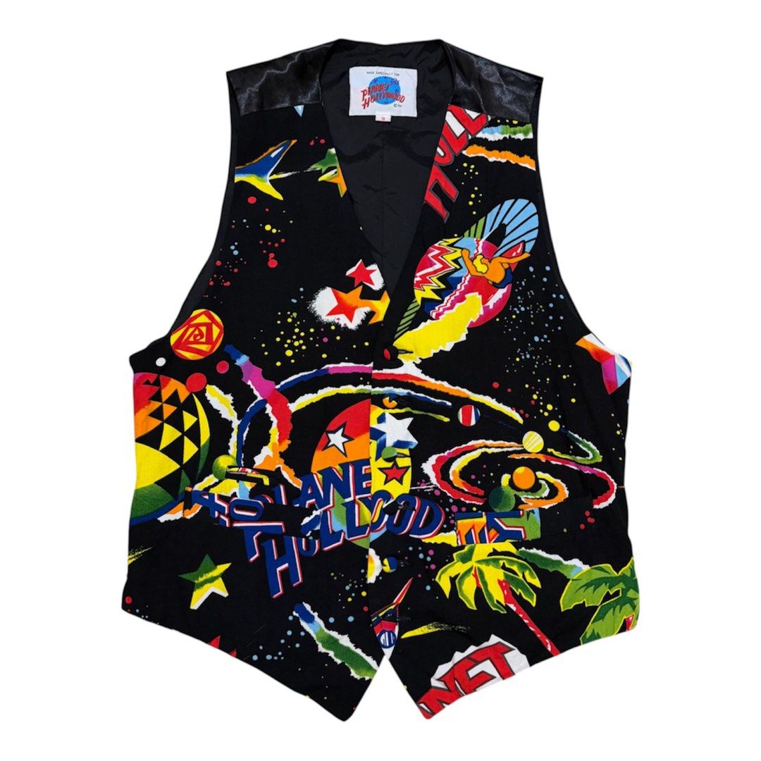 Vtg. 90s Planet Hollywood Vest (Category: Vests) located in Dinalupihan. Submitted by brokencasket (Listing ID 1463663370, Image 1). Description: Vtg. 90s Planet Hollywood Vest Size S on tag. Measurements on photo. .