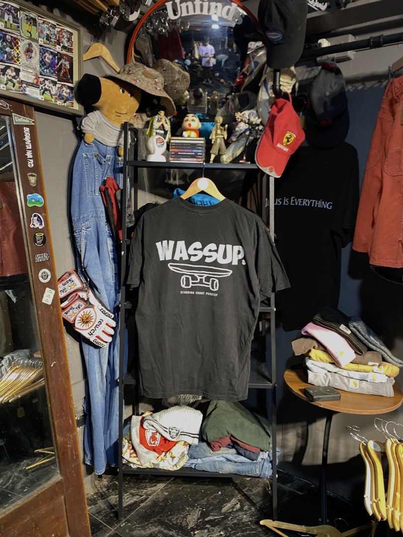WASSUP SHIRT (Category: Tshirts & Polo Shirts ) located in San Pablo. Submitted by genesisllo24149 (Listing ID 1463666992, Image 1). Description: WASSUP SHIRT LENGTH -> 28 WIDTH -> 21 ISSUE -> PINHOLE & CRACKED PRINTS CONDITION -> GOOD DM TO PURCHASE 📥 DISCLAIMER: - Please manage your expectations, posted items are preloved, used & thrifted -Actual color may vary due to lighting -Flaker will be posted.