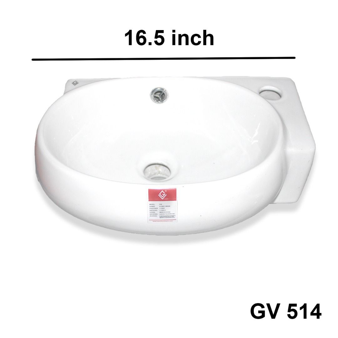 White Ceramic Sinks - Various Models Available (Category: Bathroom & Kitchen Fixtures) located in Paranaque City. Submitted by super_9.9 (Listing ID 1463590633, Image 2). Description: 📦 **READY TO SHIP** 🚚 **Monday – Friday** ⏰ **9:00 AM – 6:00 PM** - Variety of white ceramic sinks available. - Models include: GV 514 (16.5 inch), GV 231 (round), GK GN 66566 (15.5 inch square), and HK-GN5039 (18x15 inch). - All sinks are clean and ready for imme