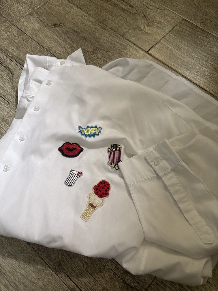 White long sleeves too with patches (Category: Longsleeves) located in Quezon City. Submitted by clothesloverph (Listing ID 1463599762, Image 1). Description: .