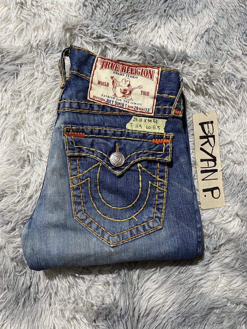 Y2k TRUE RELIGION JOEY SUPER T FLARED (Category: Jeans) located in Cagayan de Oro. Submitted by thriftchubs (Listing ID 1463585221, Image 1). Description: 29 ON TAG 31 ACTUAL TAPE 39.5 LENGTH 11.5 THIGH 8.5 LEG OP EXCELLENT CONDI AUTHENTIC PHOTO MAY VARY DUE TO LIGHTING +SF.