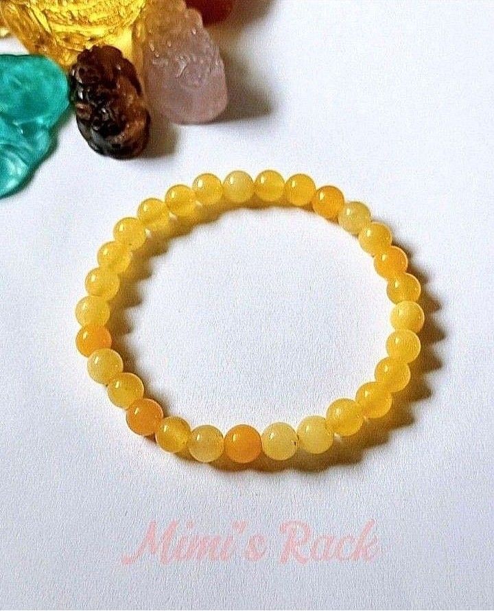 YELLOW TOPAZ STONE BRACELET ROUND 6MM (Category: Bracelets) located in Taguig. Submitted by mimisrack (Listing ID 1463661003, Image 3). Description: 💛Delicate sunshine sparkle with confidence-boosting energy -Yellow Topaz symbolizes abundance, confidence, and joyful successS -Encourages optimism, clarity, and positive manifestation -Bright golden tone adds radiant, elegant sparkle -Promotes emotional balance and empowered decision-making -Meanin