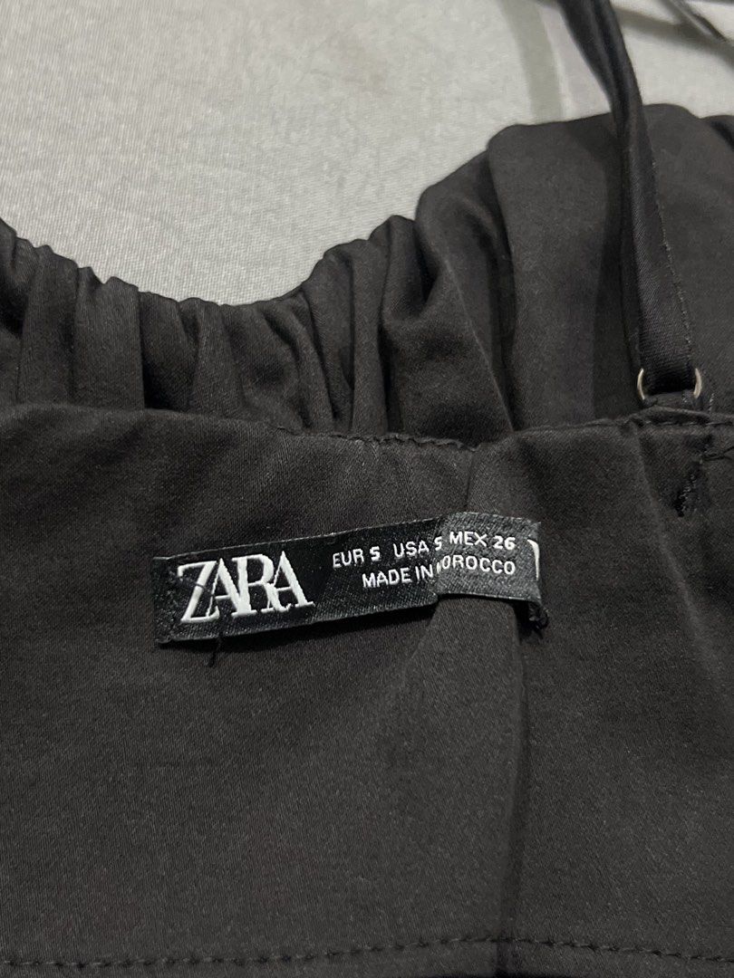 Zara Black Mini Dress Spaghetti Straps (Category: Dresses) located in Cabanatuan. Submitted by doelly1221 (Listing ID 1463719581, Image 2). Description: - Zara black mini dress - Features spaghetti straps - Ruched bust detail - Fitted silhouette - Ideal for night outs or parties - Made in Morocco.