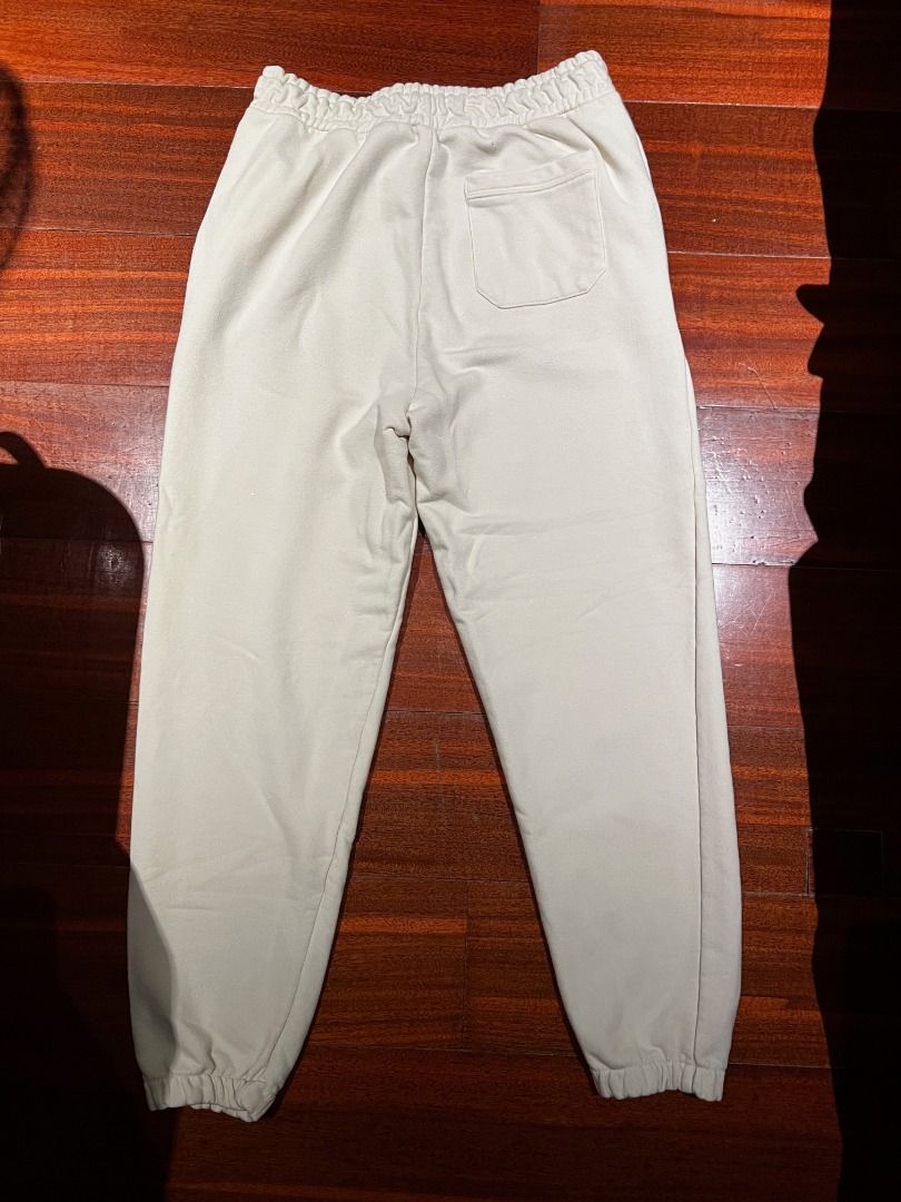 Zara Cream Joggers | M | Tiny Stain (Category: Joggers) located in Caloocan City. Submitted by gabekristof (Listing ID 1463592443, Image 2). Description: Cream joggers with an elasticated drawstring waist and cuffed hems. Size: EUR M / USA M / MEX 31 (as labelled). Pre-loved and in good condition overall, with a tiny stain. No tears. Priced lower to account for the stain. Price is negotiable. Delivery via LBC, J&T or Lalamove. Meetup near DLSU al