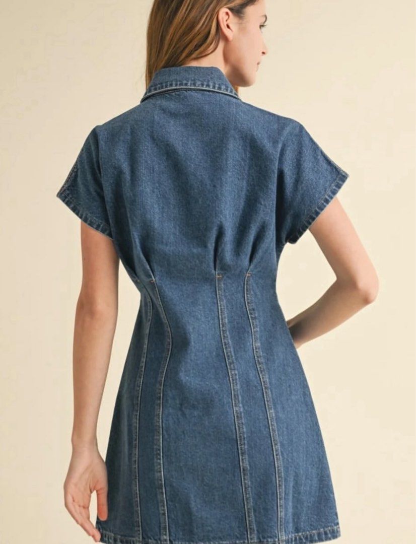 Zara Denim Dress (Category: Dresses) located in Quezon City. Submitted by shopper_xoxo (Listing ID 1463630471, Image 3). Description: Brand new with tag 😊 📦 From Zara Japan 🚚 On hand and ready to ship MOP: GCash and BPI Shipping starts at ₱65 only ✨ .