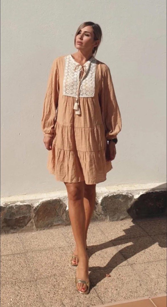 Zara Embroidered Tiered Mini Dress (Category: Dresses) located in Manila. Submitted by clutterfreeera (Listing ID 1463576177, Image 3). Description: - Twice used only - Good as new - No issue - Size large - Actual pics posted - ₱3,500 original price - Purchased from Zara Store MOA.