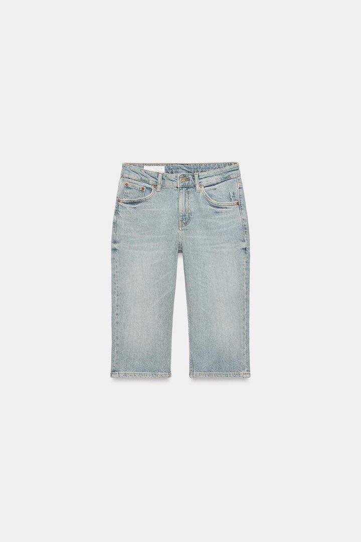 Zara Knee Length Denim Capri Pants Trouser (Category: Other Bottoms) located in Taguig. Submitted by madeasoncloset (Listing ID 1463665670, Image 1). Description: Size M Or 38 EUR Bought 1995 during sale Original Price 2595 .