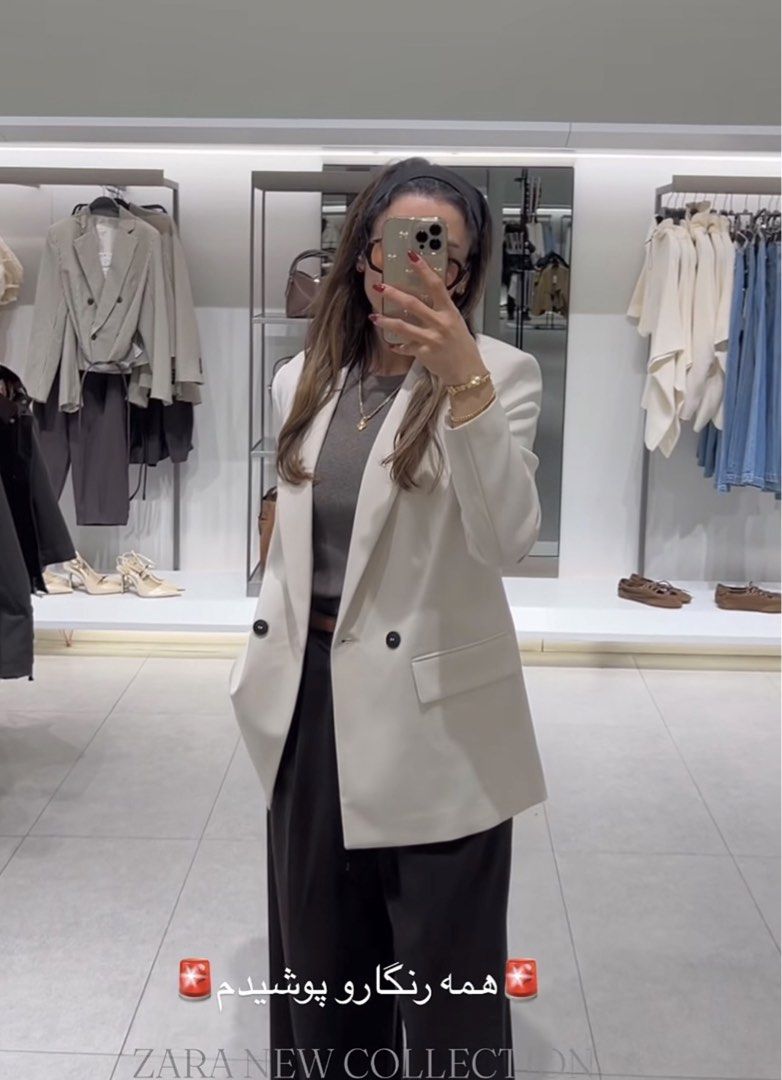 ♦️ONHAND♦️ZARA Oversized Double Breasted Blazer (Category: Coats, Jackets and Outerwear) located in Manila. Submitted by charmscollections (Listing ID 1463622885, Image 3). Description: Brand New with Tag and Ready to Ship 💯% Authentic 3,595 - Original price MOP - GCash•BPI•UB.