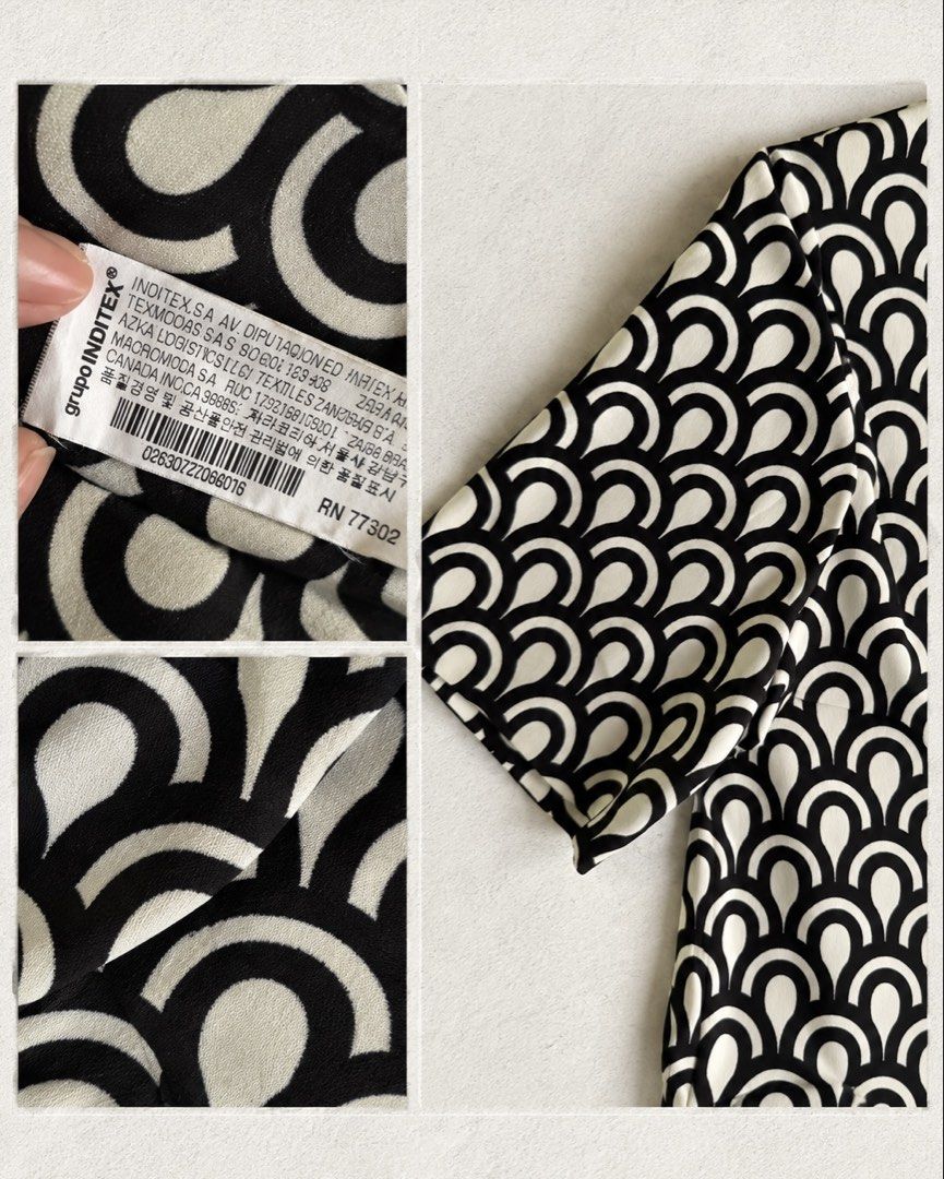 Zara Printed Shift Dress (Category: Dresses) located in Makati City. Submitted by stylehub.mnl (Listing ID 1463578964, Image 2). Description: Above the knee Suited for petite ladies No flaws .