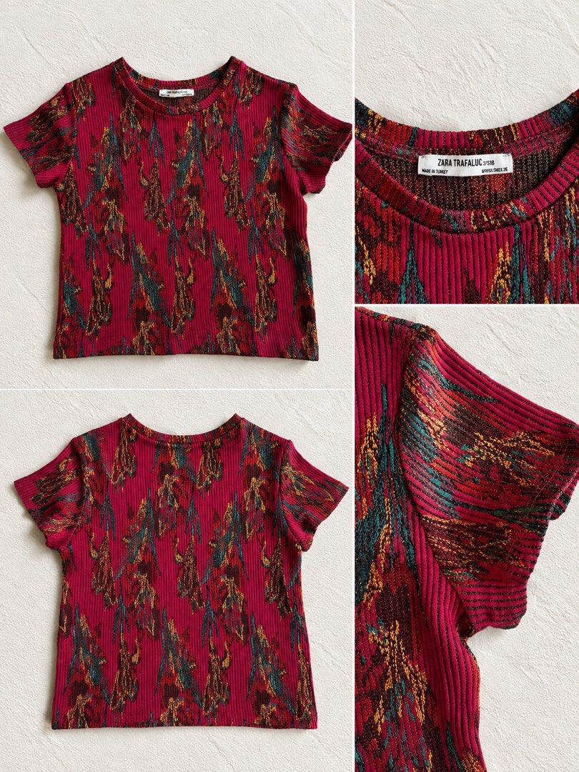 Zara Textured Top in Magenta (Category: Shirts) located in Makati City. Submitted by stylehub.mnl (Listing ID 1463574792, Image 1). Description: No flaws Really cute in person Original Zara Size Small.