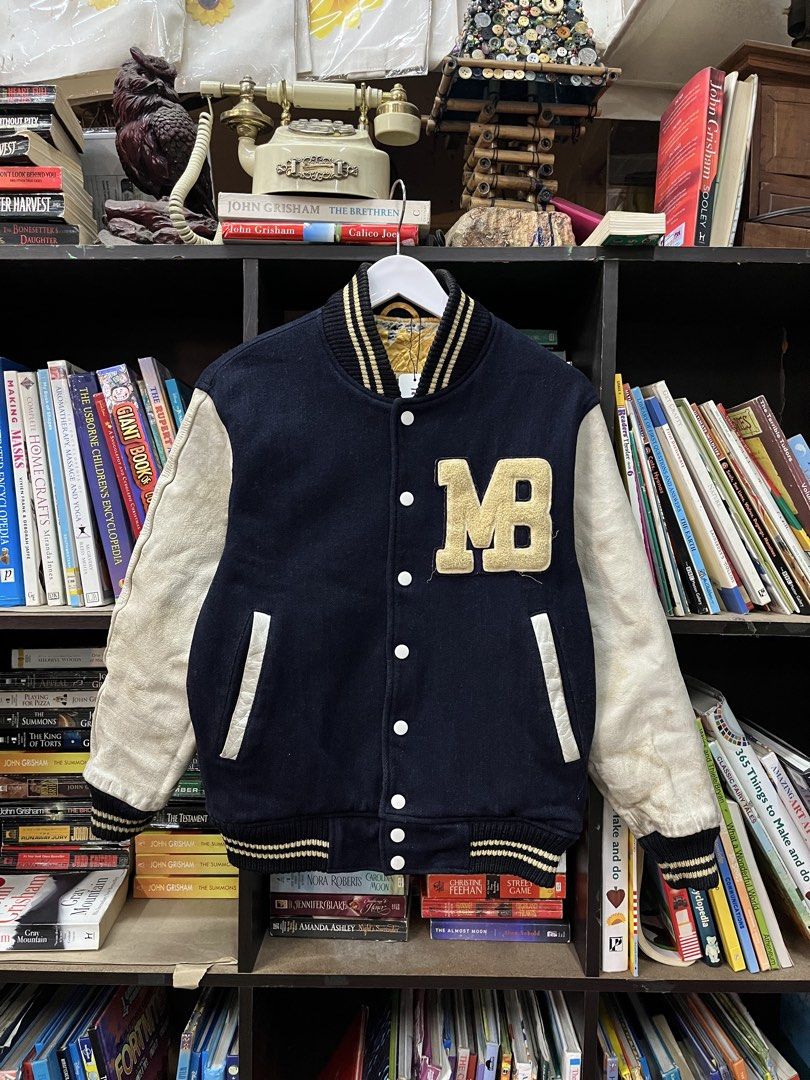 1980s/1990s MacBeth Wool+Leather Letterman Varsity Jacket (Category: Coats, Jackets and Outerwear) located in Baguio. Submitted by feelathome (Listing ID 1463933993, Image 1). Description: 1980s/1990s MacBeth Wool+Leather Letterman Varsity Jacket Tag size: Medium Width: 21 Length: 24 Shoulder: 18 Sleeves: 21 Aged, wearable 2,450php Free nationwide shipping. Read the description and check all photos carefully before buying. If you have any questio