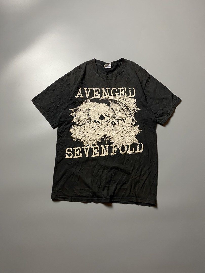 2008 Avenged Sevenfolds Tee Size Medium (Category: Tshirts & Polo Shirts ) located in Cebu City. Submitted by maicoh230 (Listing ID 1463869860, Image 1). Description: 2008 Avenged Sevendfold Tee on a hanes heavyweight tag ▫️ Condition: 9/10 ▫️ Color: 8/10 ▫️ Size: M ▫️ Dimensions: W19 L26 ▫️ Flaw/s: Unevend Fade / Need Wash 🏷️ 650.