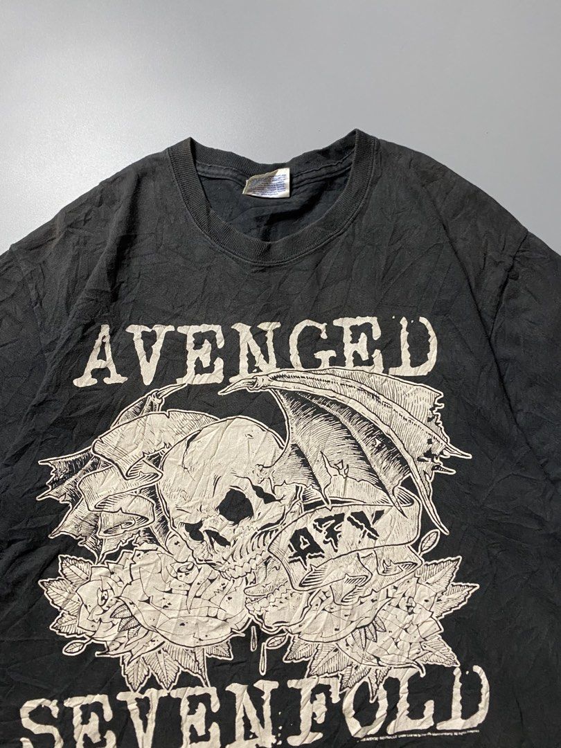 2008 Avenged Sevenfolds Tee Size Medium (Category: Tshirts & Polo Shirts ) located in Cebu City. Submitted by maicoh230 (Listing ID 1463869860, Image 3). Description: 2008 Avenged Sevendfold Tee on a hanes heavyweight tag ▫️ Condition: 9/10 ▫️ Color: 8/10 ▫️ Size: M ▫️ Dimensions: W19 L26 ▫️ Flaw/s: Unevend Fade / Need Wash 🏷️ 650.