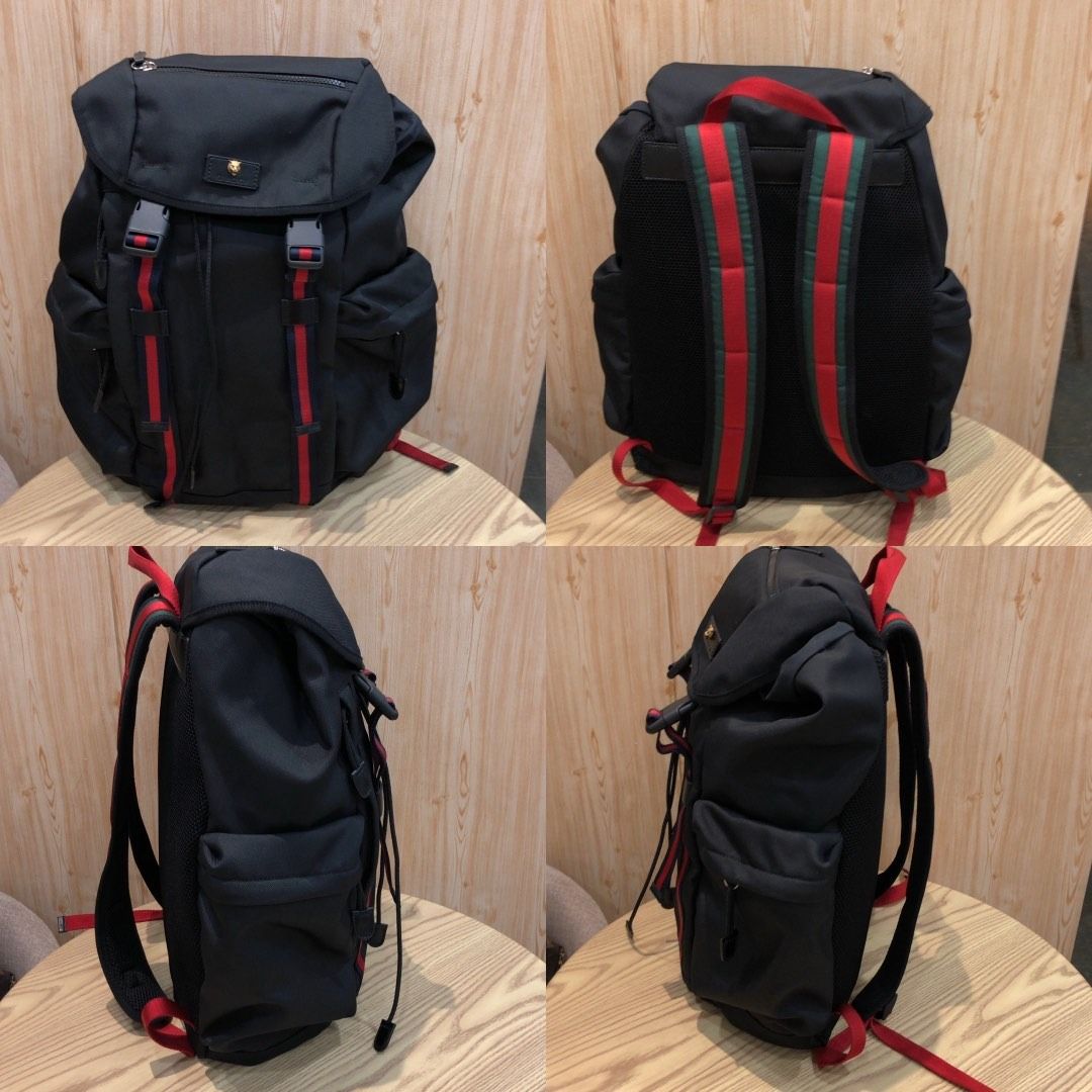 267009423 GUCCI BAG TECHNO CANVAS BACKPACK 429037 (Category: Luxury Bags & Wallets) located in Taguig. Submitted by ecoring.ph (Listing ID 1463766547, Image 2). Description: ◆CONDITION: B ◆DESCRIPTIONS: (Other defects/info:) OUTER: The exterior of the bag has minimal dirt, wrinkled and some signs of use. The strap also has minimal dirt and scuffing and shows signs of use. INNER: The interior has minor dirt and scuffing and shows signs of use. HAR