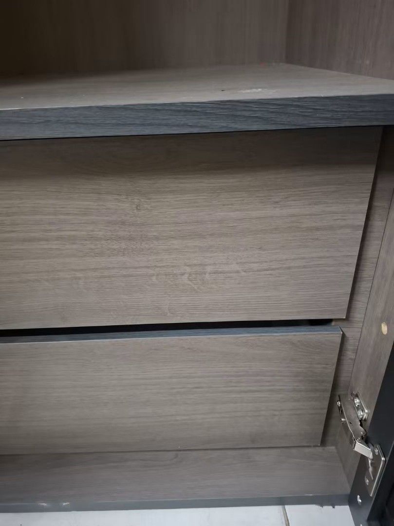 6-Door Wardrobe with Mirror Doors and Drawers (Category: Shelves, Cabinets & Racks) located in Manila. Submitted by Hezcki (Listing ID 1463749610, Image 3). Description: - Spacious 6-door wardrobe - Mirrored fronts for a stylish look - Built-in drawers for extra organization - Plenty of storage space for clothes and belongings - Attractive wood grain finish - Dimensions: Approx. 2.4m (width) x 1.8m (height) x 0.6m (depth) - Pick up only.