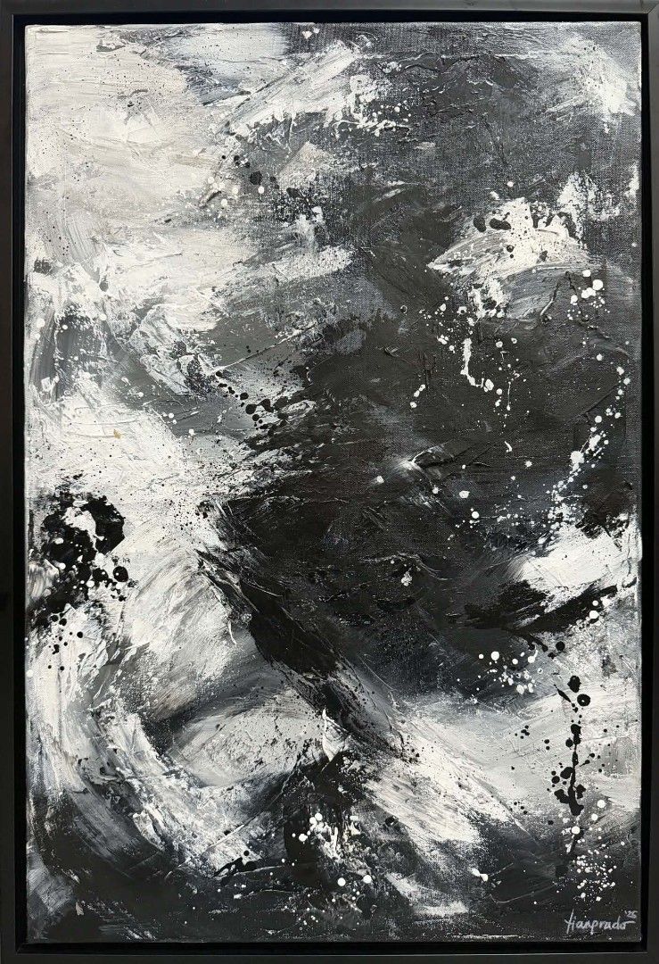 Abstract Painting "New Beginnings 2" (Category: Art & Prints) located in Quezon City. Submitted by obranitian (Listing ID 1463793407, Image 3). Description: Size: 30 x 20" (approx. 32 x 22" with frame) Acrylic paint with varnish finishing On stretched Canvas with black floating frame Pm me for details. With COA Ready to Display Pm me for details..