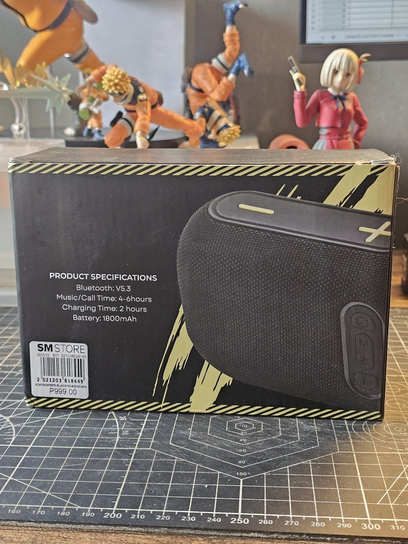 ACX Bluetooth V5.3 Wireless Speaker (Category: Soundbars, Speakers & Amplifiers) located in Antipolo. Submitted by mineming (Listing ID 1463760507, Image 1). Description: RFS: extra stocks for event giveaway - Portable Bluetooth Speaker - Wireless V5.3 connection - 4-6 hours music/call time - 2 hours charging time - 1800mAh battery capacity - Powerful bass - TWS function - Perfect for music on the go.