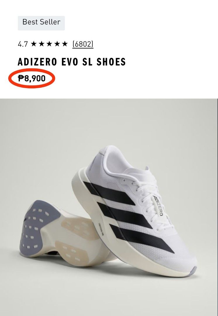 Adidas Adizero Evo SL M (Category: Casual Shoes) located in Makati City. Submitted by itsmekellybels (Listing ID 1463773027, Image 2). Description: FOR SALE! BRAND NEW 💯 ORIGINAL ✅ ADIDAS ADIZERO EVO SL M Size: US 8 (26cm) Product code: JH6206 ✓Includes original box and tag 📍 Shaw Blvd Mandaluyong Selling for only ₱7,499 ✅ SRP: ₱8,900 ❌ ✓Actual photos posted PAYMENT OPTIONS: BDO BPI MARIBANK.