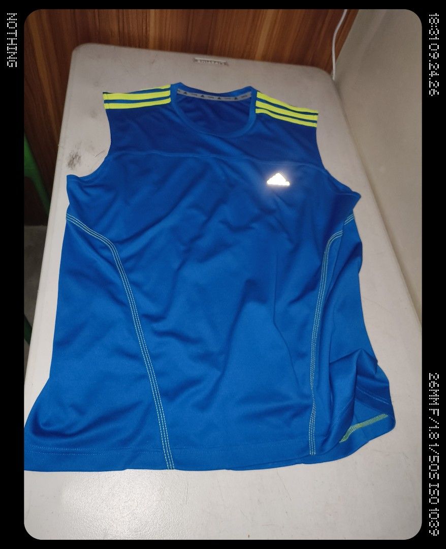 Adidas athletic sleeveless shirt (Category: Activewear) located in Angeles City. Submitted by poweredbyrice (Listing ID 1463846046, Image 1). Description: Adidas athletic sleeveless shirt size xl no issue decluttering lang jnt delivery gcash mop.