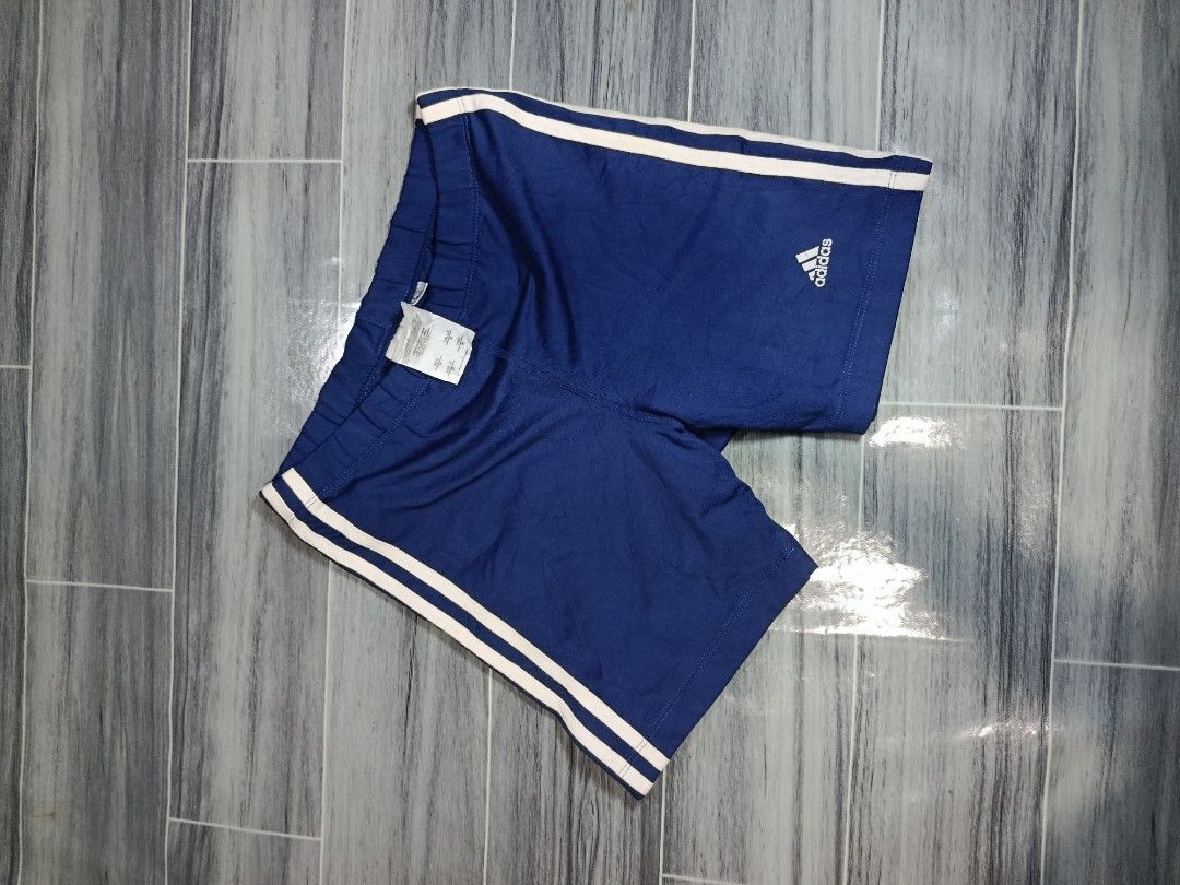 Adidas Blue Shorts Size M (Category: Shorts) located in Bacolod City. Submitted by empatees (Listing ID 1463747597, Image 1). Description: - Blue Adidas shorts - Size: Medium (M) - Classic three stripes on sides - Made in Colombia - Elastic waistband for comfort - Ideal for sports or casual wear.