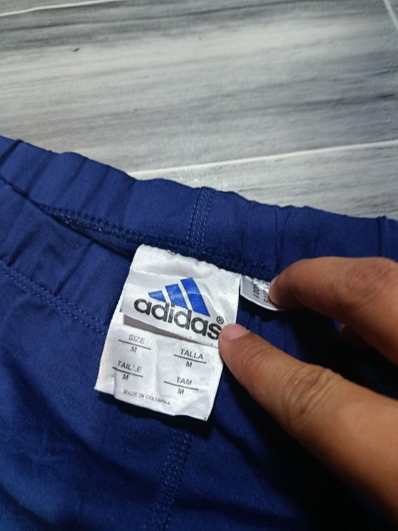 Adidas Blue Shorts Size M (Category: Shorts) located in Bacolod City. Submitted by empatees (Listing ID 1463747597, Image 3). Description: - Blue Adidas shorts - Size: Medium (M) - Classic three stripes on sides - Made in Colombia - Elastic waistband for comfort - Ideal for sports or casual wear.